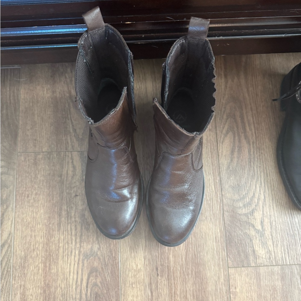 Brown Leather Ankle Boots